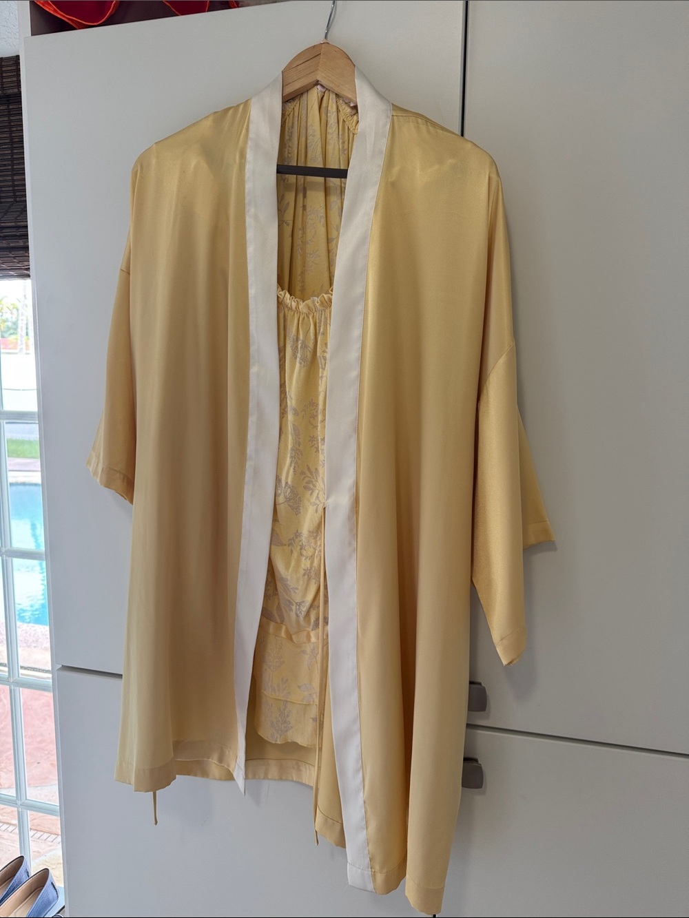 Victoria's Secret Yellow Robe with Cream Trim